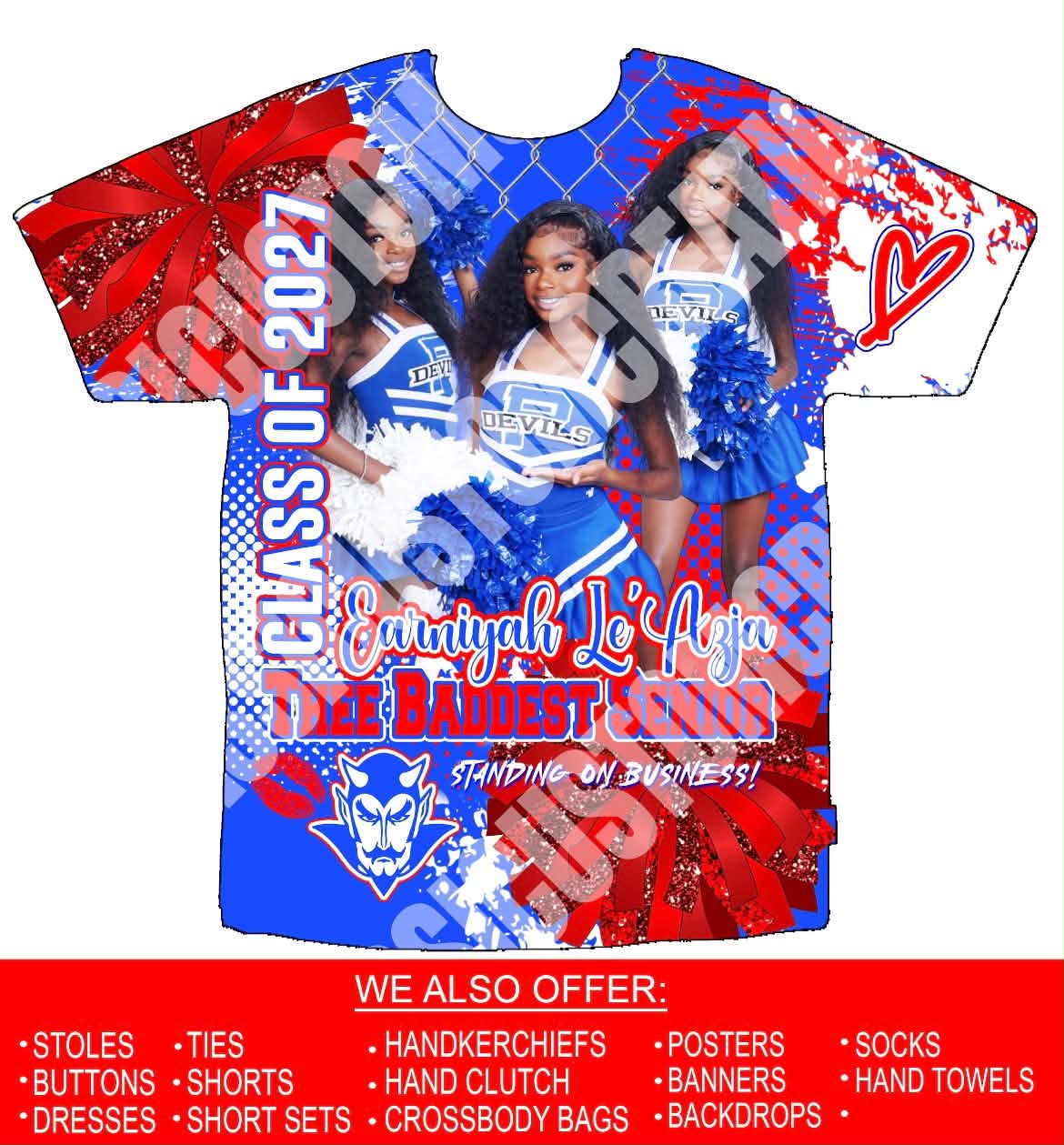 Thee Baddest Senior Earniyah Le’Azja 3D Shirts Front Only