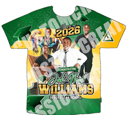 Jah’Mod Williams Graduation 3D Shirts Front Only