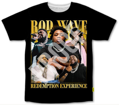 Rod Wave (Gold Text) Black Graphic T-Shirt
