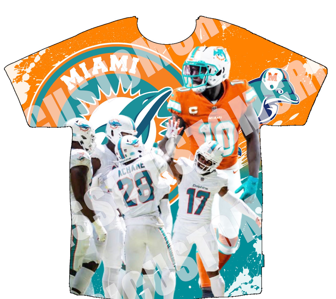 Dolphins Football 3D Shirts Bothsides