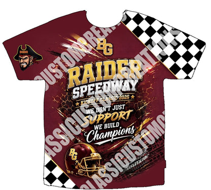 Belle Glade Baby Raiders 3D Shirts Front Only(This shirt design is front only. If you would like a design on the back, please select the "Add Back" option.)