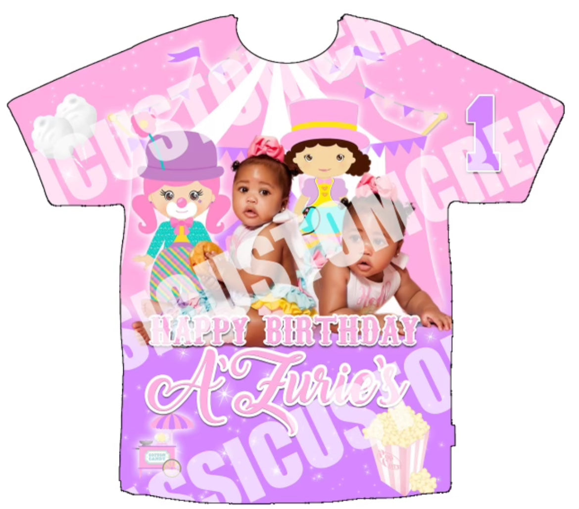 A’Zurie 3D 1st Birthday Shirt Front Only (You do have the option to add a back)