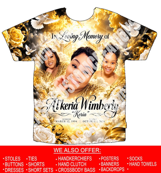 Al'keria Wimberly  (Keria) Memorial 3D Shirts Front Only