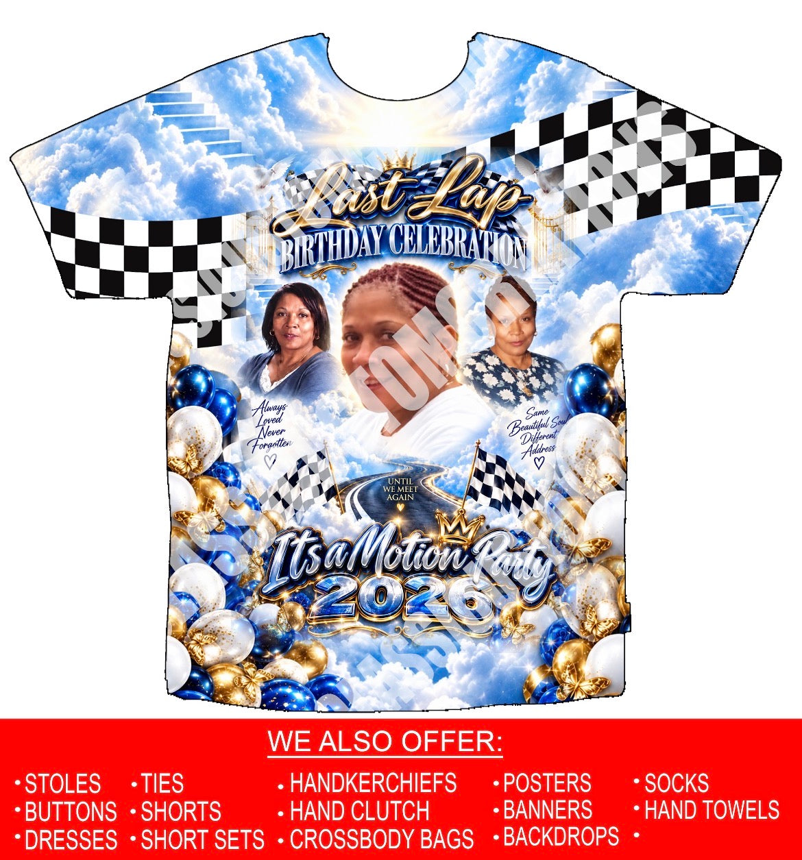 Last Lap Birthday Celebration 3D Memorial Shirts Front Only