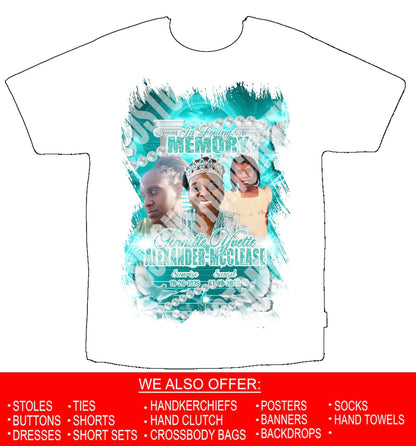 Tennille Yvette Alexander-McClease White Heat Press Memorial Shirts Front Only