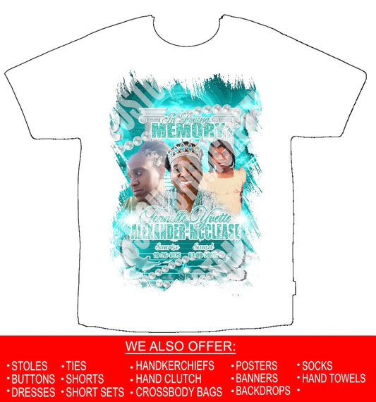Tennille Yvette Alexander-McClease White Heat Press Memorial Shirts Front Only