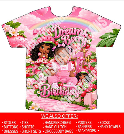 Dreams Berry 1st Birthday 3D Shirts Front Only