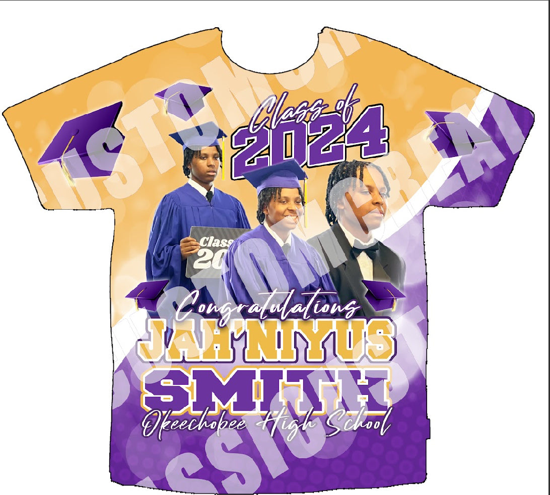 Jah’Niyus Smith (Graduation “24”) 3D Shirt Front Only