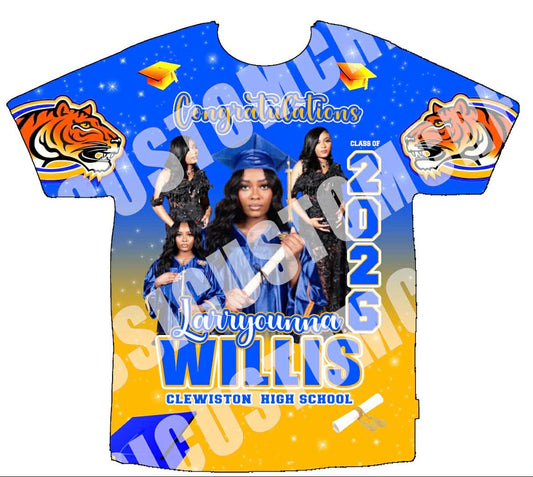 Larryounna Willis Graduation 3D Shirts Front Only