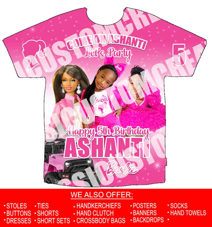 Ashanti 5th Barbie Birthday 3D Shirts Front Only