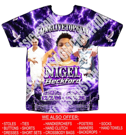 Nigel Beckford 3D Memorial Shirts Front Only