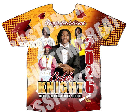 Caleb Knight 3D Grad Shirts Front Only