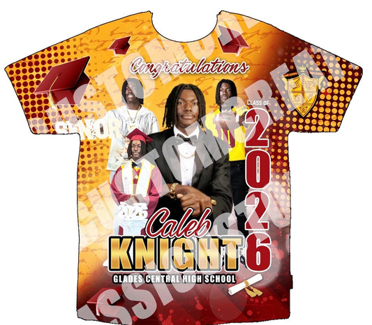 Caleb Knight 3D Grad Shirts Front Only