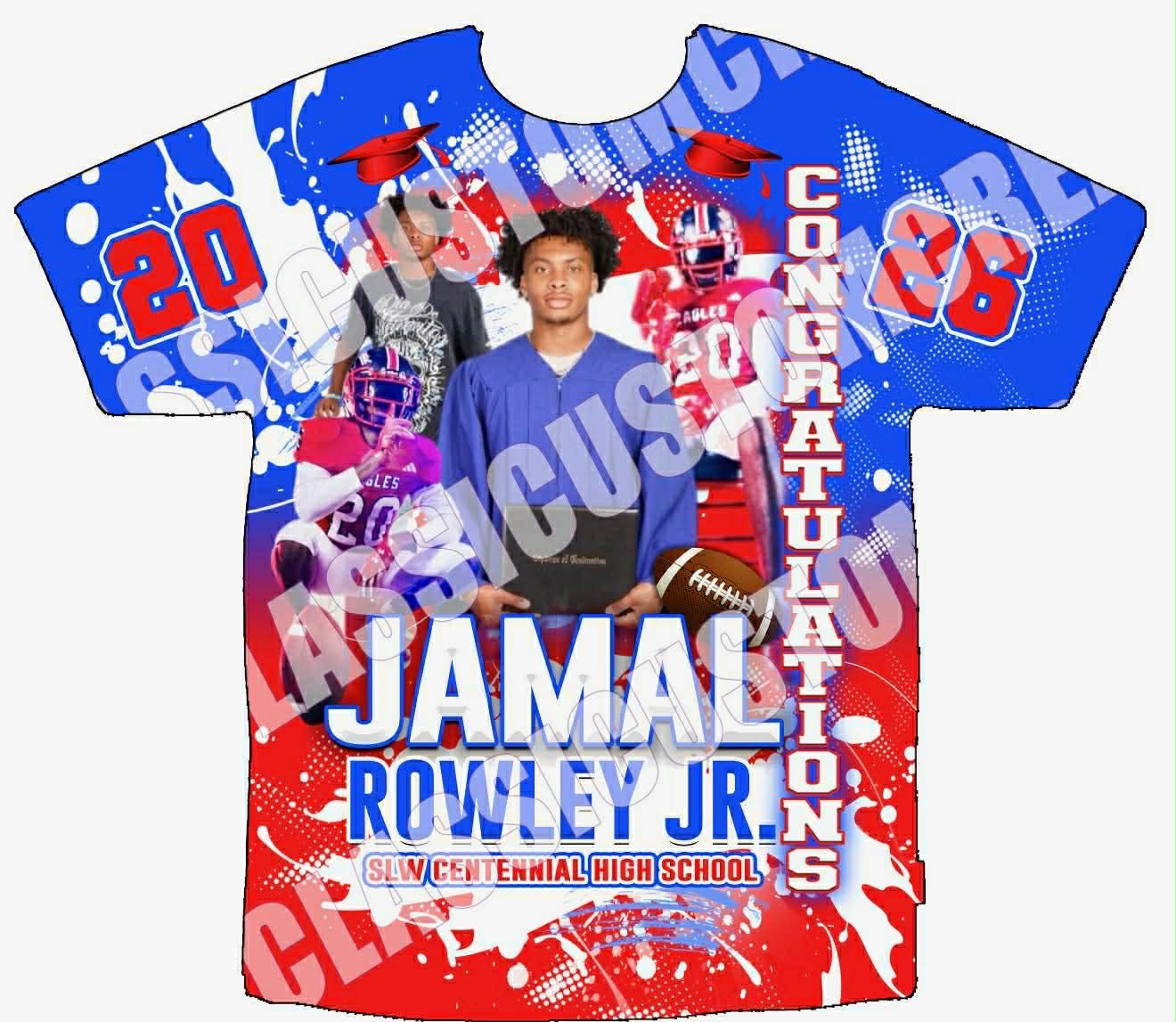 Jamal Rowley Graduation 3D Shirts Front Only