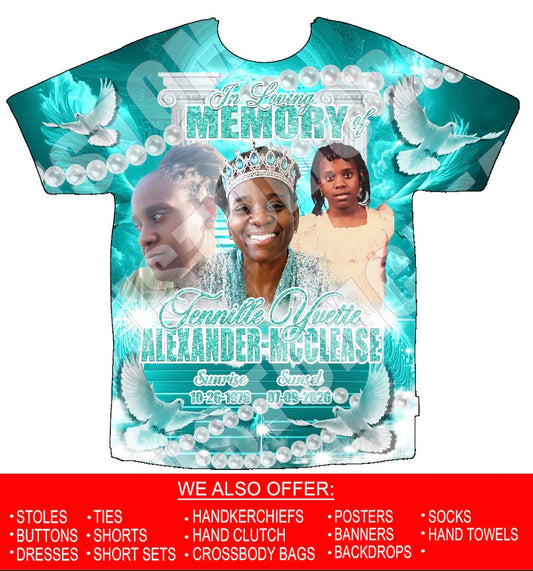 Tennille Yvette Alexander-McClease 3D Memorial Shirts Front Only