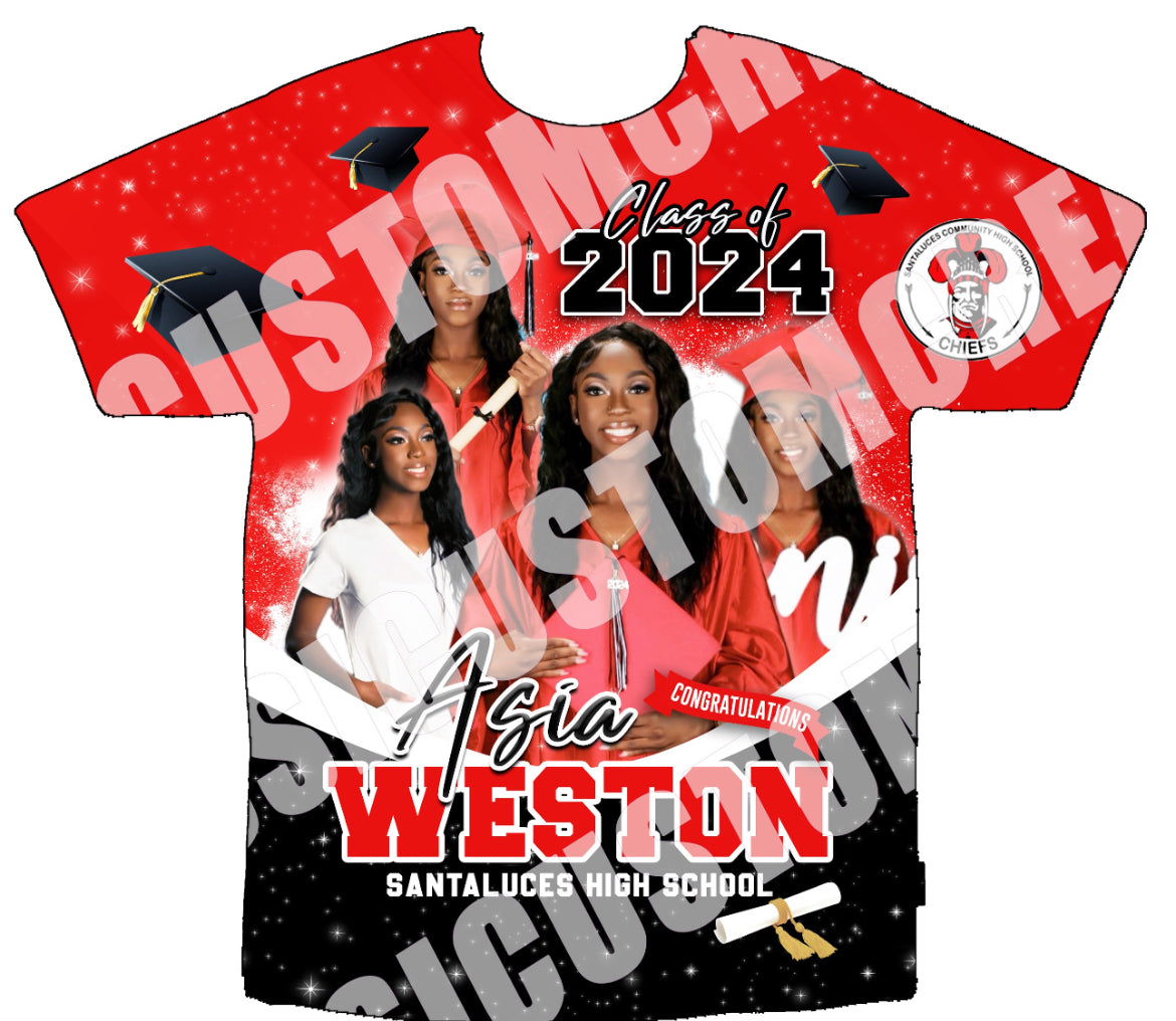 Asia Weston (Graduation “24”) 3D Shirt Front Only