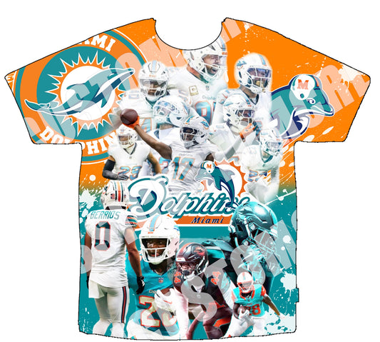 Dolphins Football 3D Shirts Bothsides
