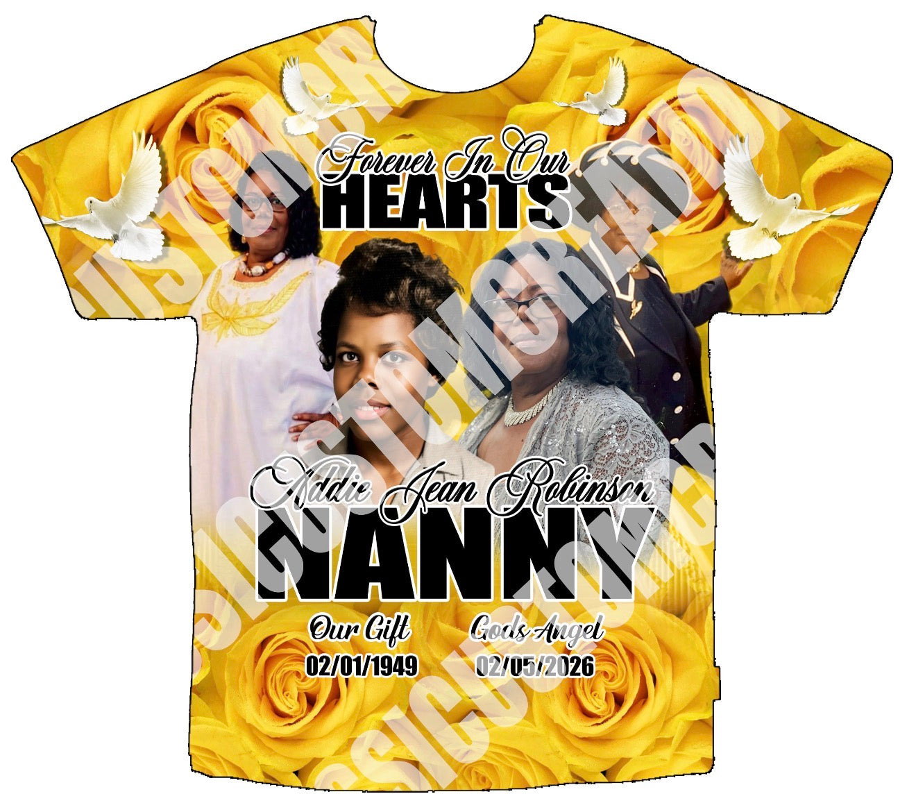 Addie Jean “Nanny” Robinson Memorial 3D Shirts Front Only