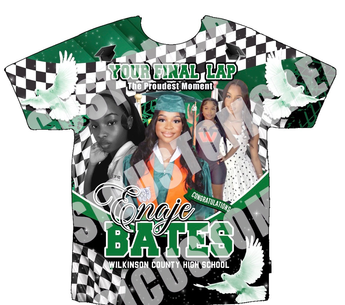 Enaje Bates Graduation Memorial 3D Shirts Front Only