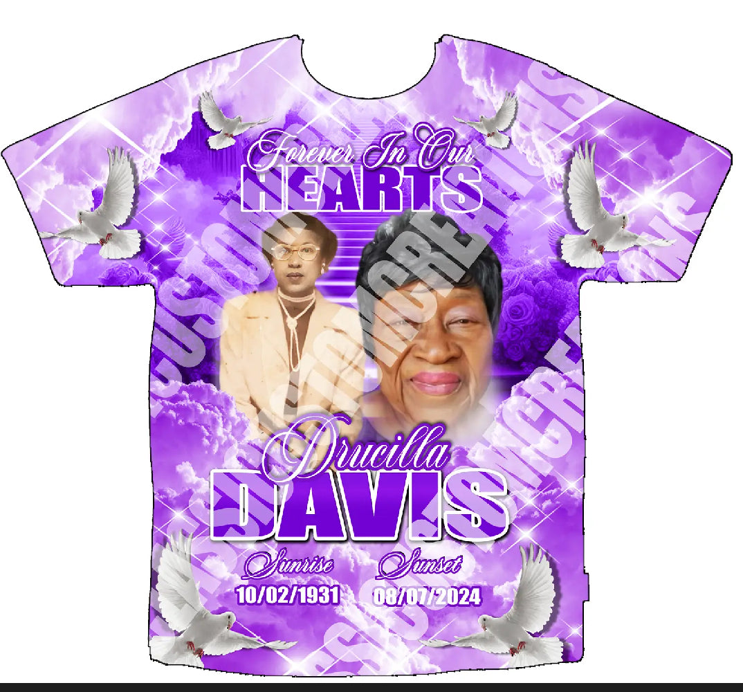 Drucilla Davis Memorial 3D Shirt Front Only