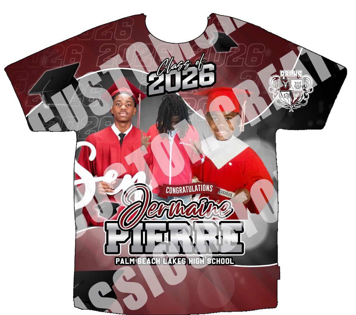Jermaine Pierre Graduation 3D Shirts Front Only