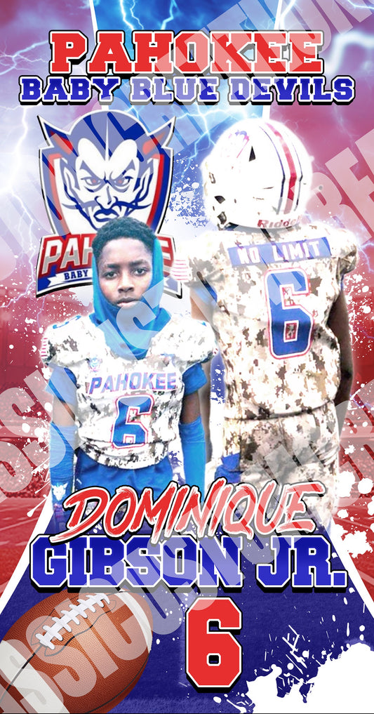 Pahokee Baby Blue Devil’s                
Custom 3D Banner 2x4 FT.                   w/grommets