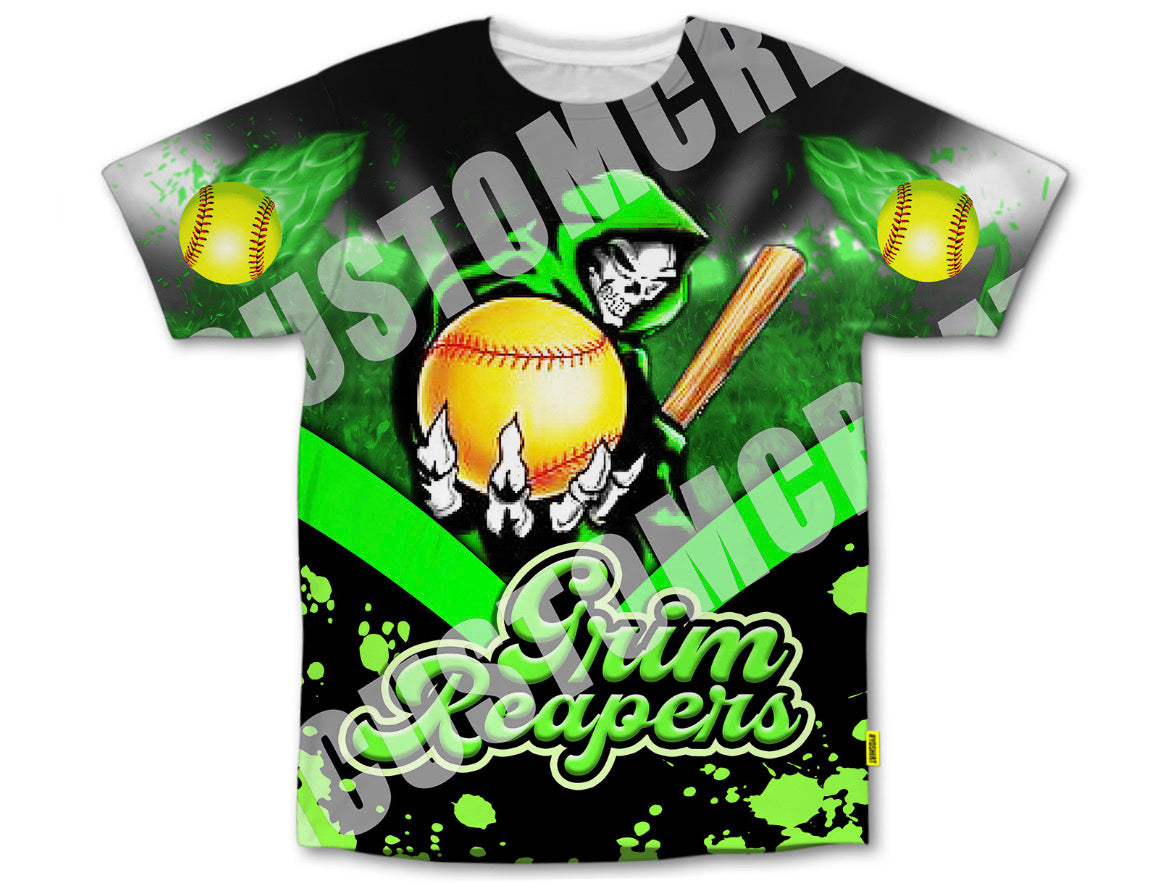 Grim Reaper Softball 3D Shirt Bothsides