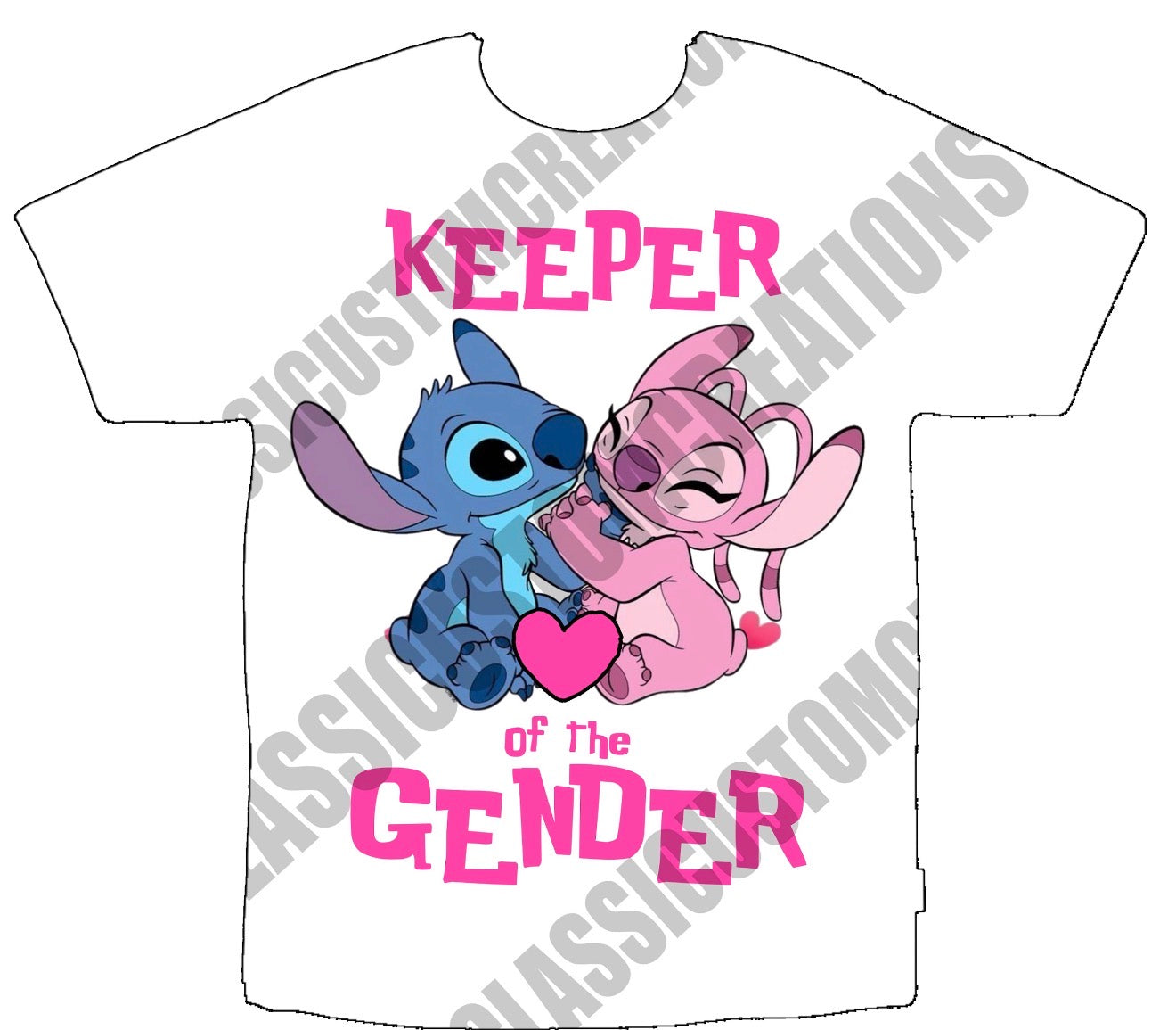 Gender Keeper  (White Heat Press Shirts ) Front Only