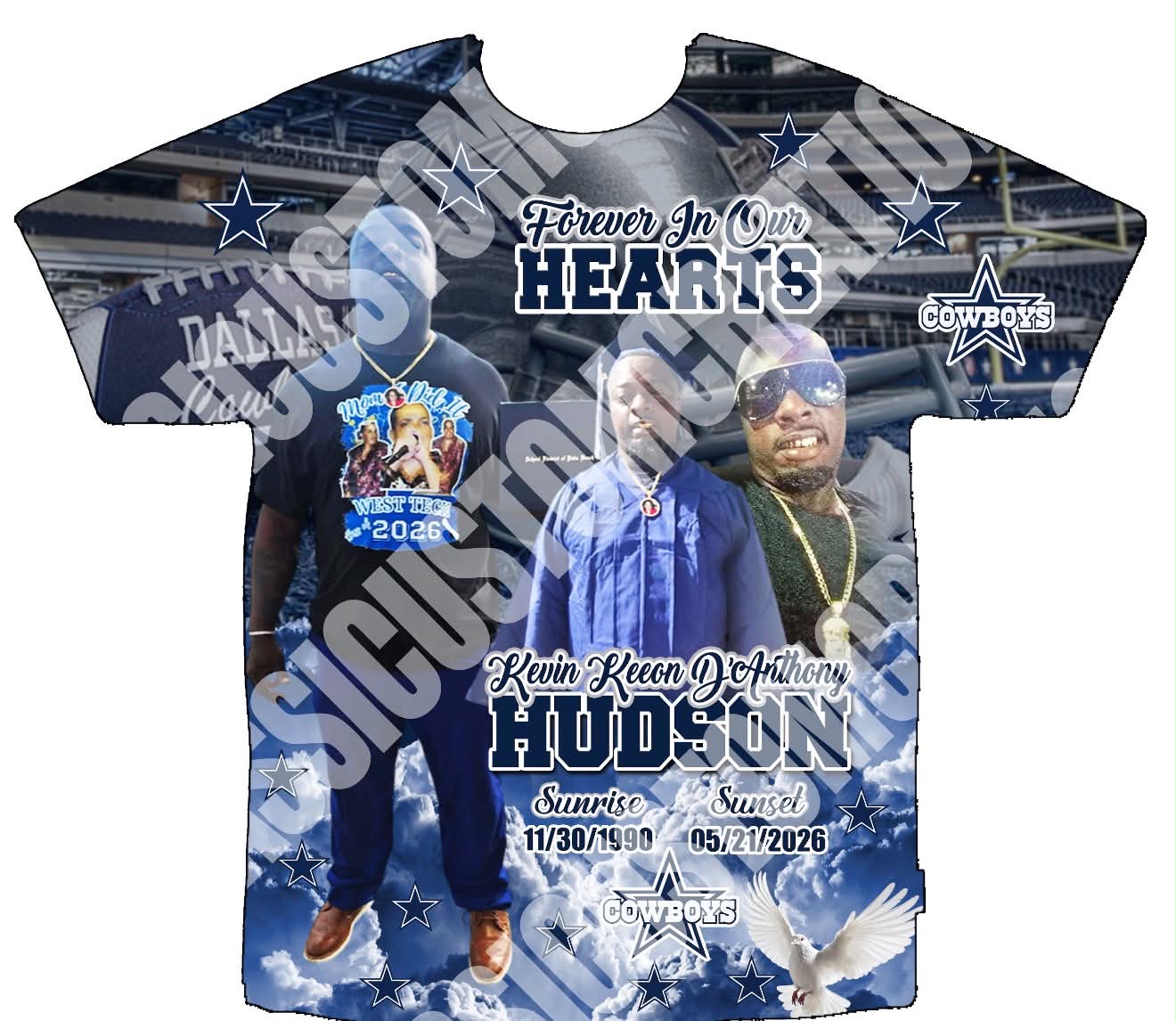 Kevin Keeon D'anthony Hudson Memorial  3D Shirts Front Only