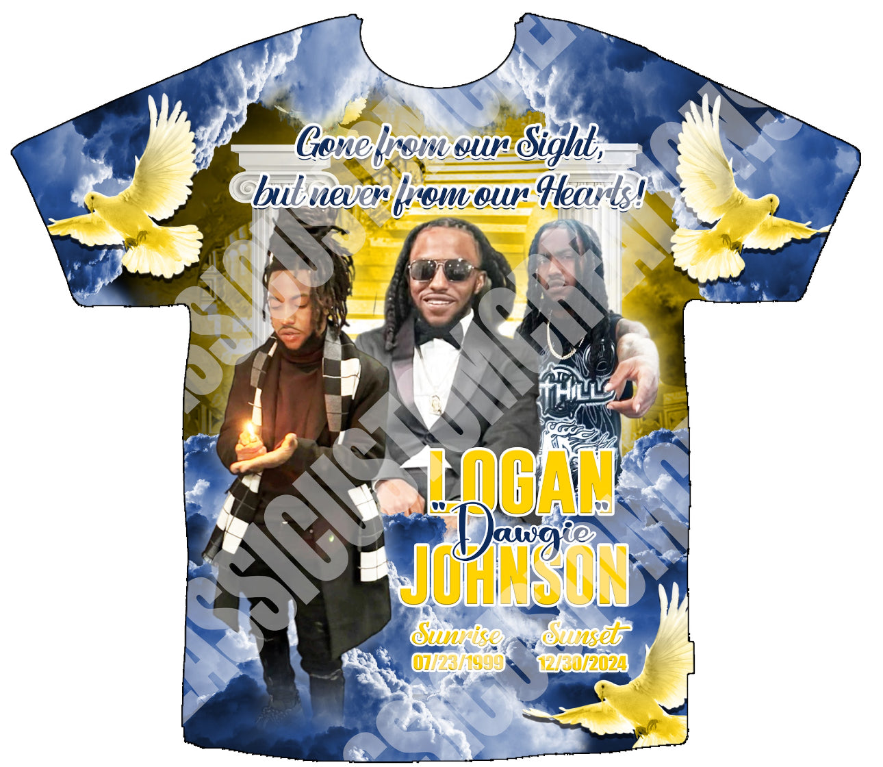 Logan “Dawgie” Johnson 3D Memorial 
Shirts Front Only