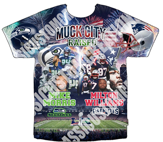 Muck City Raised Half & Half Super Bowl 3D Shirts Front Only