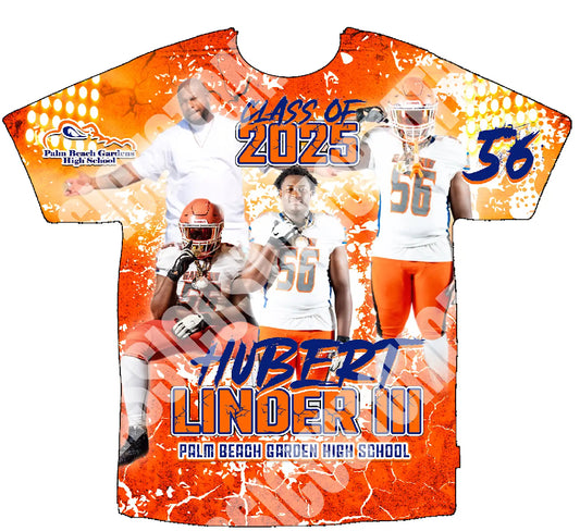 Hubert Linder III Palm Beach Gardens High School 3D Shirt Front Only