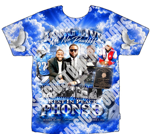 Alphonso “Phonso” Smith Jr. 3D Memorial Shirts Front Only