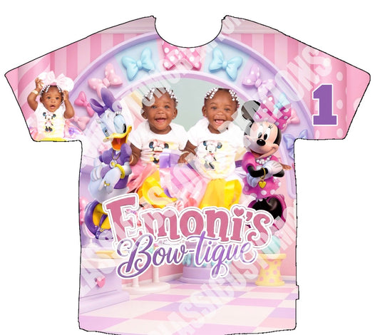 Emoni Bow-Tique Birthday 3D Shirts Front Only