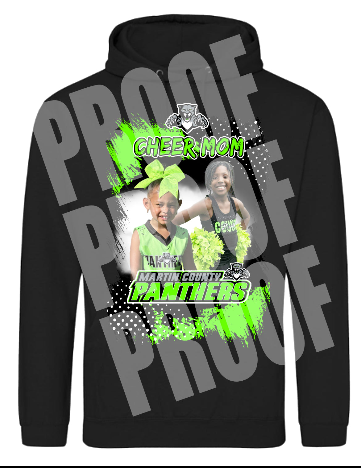 Martin County Black Cheer Hoodie Front Only