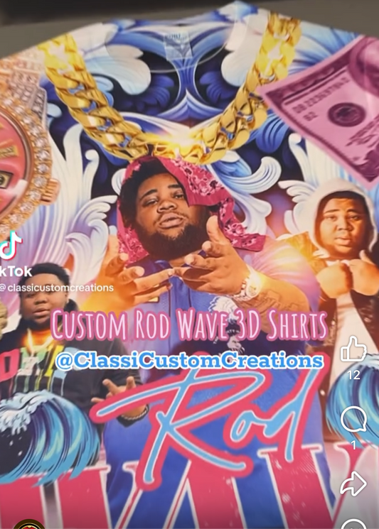 Rod Wave Pink 3D Shirt Front Only