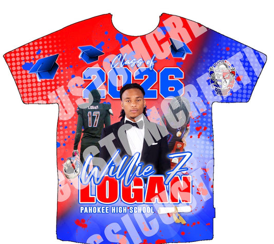 Willie 7 Logan 3D Grad Shirts Front Only