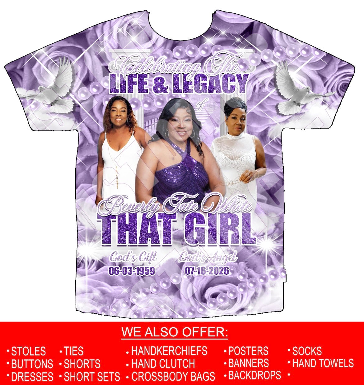 Beverly “That girl” Tate White 3D Shirts Front Only
