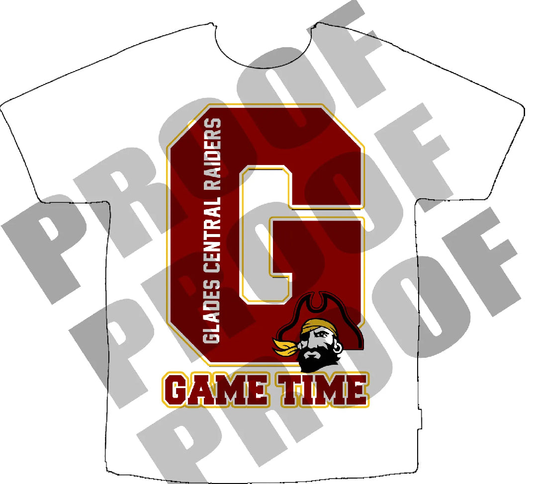 Raiders Game Time White Polyester Heat Press T-Shirt Front Only