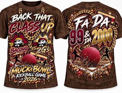 Glades Central Class of 99 & 2000 Acid Wash Beige/Brown Graphic T-Shirt Bothsides