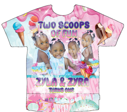 Zyla & Zyra Birthday 3D Shirts Front Only