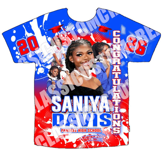 Saniya Davis 3D Grad Shirts Front Only