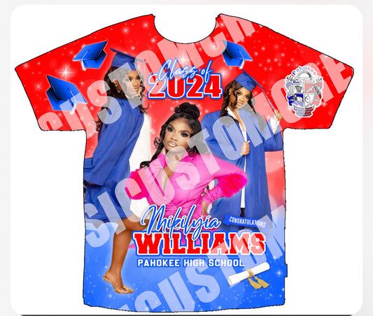 Mikilyia Williams  (Graduation “24”) 3D Shirt Front Only