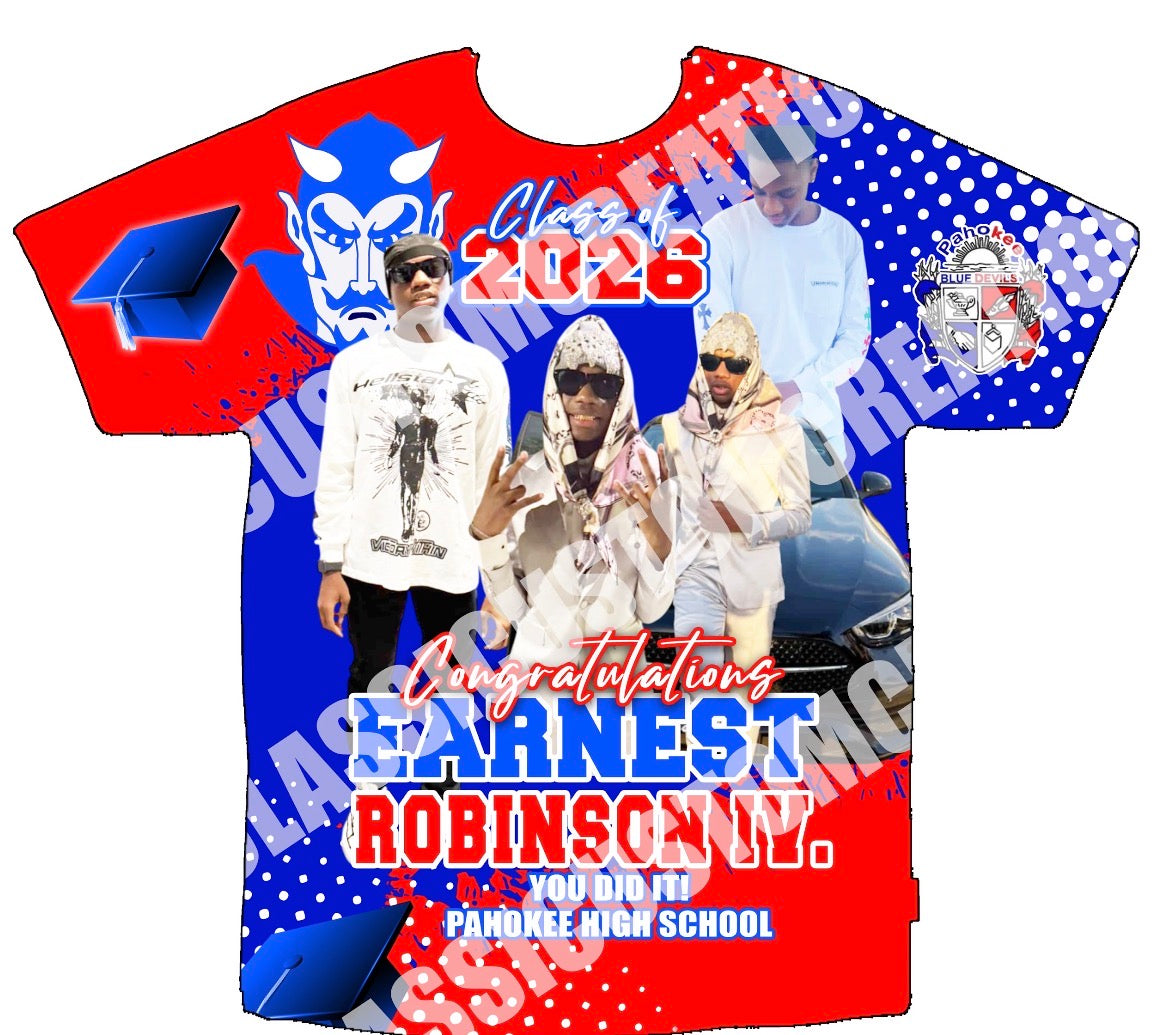 Earnest Robinson IV Graduation 3D Shirts Front Only