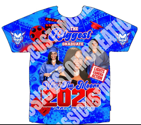 Von’Tia Pahokee High  Graduation 3D Shirts Front Only