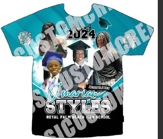 O'marian Styles Royal Palm High
 3D Graduation Shirt Front Only