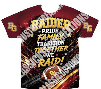 Belle Glade Baby Raiders 3D Shirts Front Only(This shirt design is front only. If you would like a design on the back, please select the "Add Back" option.)