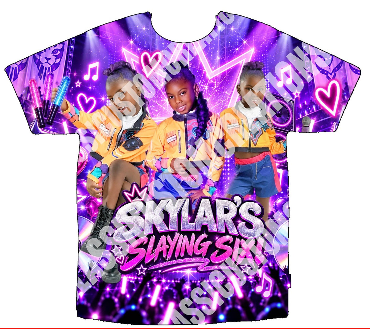 Skylar’s Slaying Six 3D Birthday Shirts Front Only
