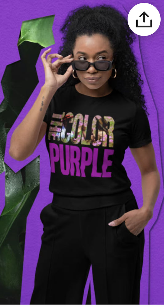 The Color Purple Black Graphic T-Shirt Front Only