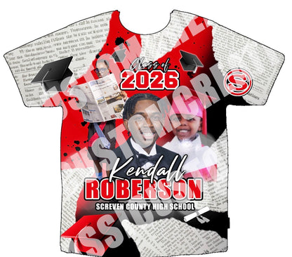 Kendall Roberson Graduation 3D Shirts Front Only
